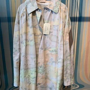Maison Kitsune Pleated Belted Coat in Multicolor